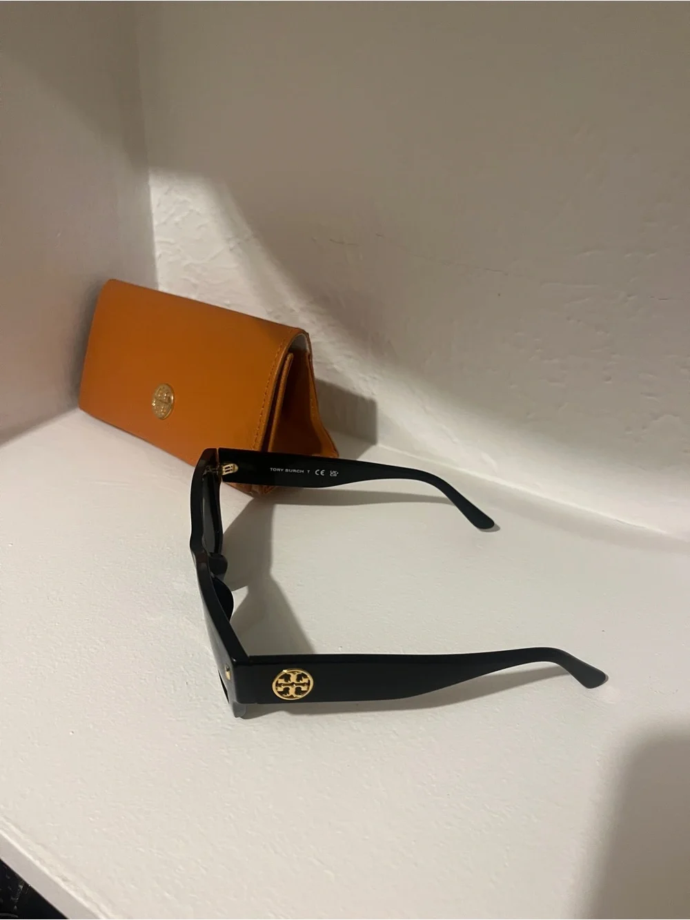 Tory Burch Black Sunglasses with Tan Logo Case
